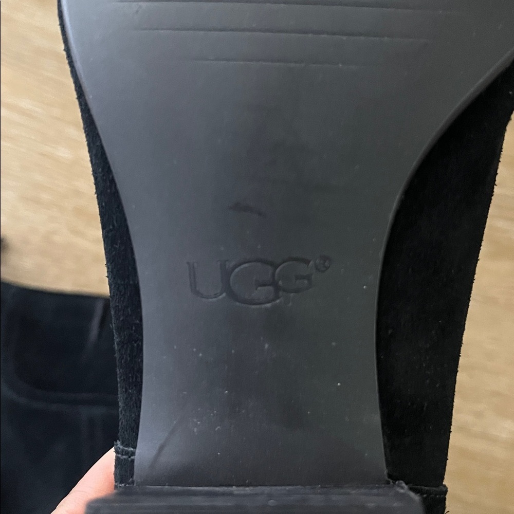 Ugg Bandara Black Suede Leather Block Heel Chelsea Boots size 9 - Picture 12 of 12